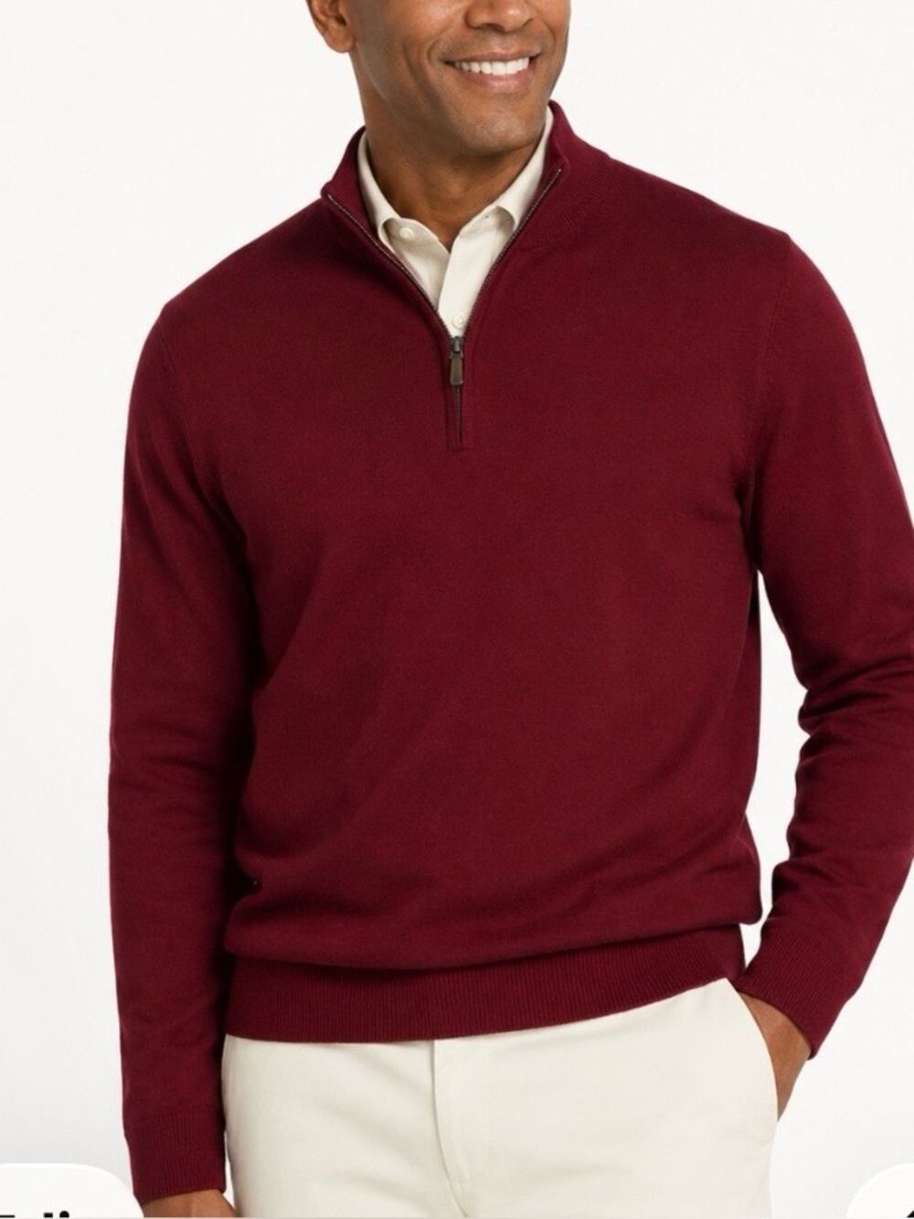 Jos. A. Bank Men's Burgundy Traveler Pima Cotton Sweater NEW WITH TAGS - Picture 1 of 11